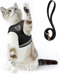 Supet cat harness and leash set in size small with reflective stripe and air mesh vest