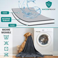 PetAmi Waterproof Dog Blanket, Leakproof Pee Proof Cat Blanket - Gray/Light Gray / X-Large (60x80) - image 3