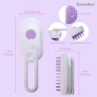3-in-1 Cat Steam Brush, Rechargeable Cat Brush with Steam, Spritz Defur Comb for Dogs, Spritz Defur Comb for Cats (Purple)