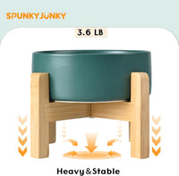 SPUNKYJUNKY Ceramic Elevated Dog Bowls 2 Pack - Large - 7.6 CUPS*2 / Green - image 4