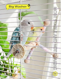 Bird Stand Perch Toy, 360° Rotating Natural Wooden Parrot Perch for Bird Cages, Colorful