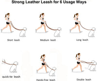 Multi Function 8ft Leather Dog Leash - Black / 8ft*5/8inch - image 3