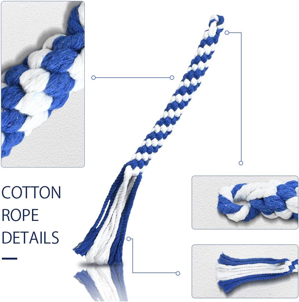 ASOCEA 3 Pack Dog Rope Toys Flirt Pole Replacement for Small Medium - Blue+Orange - image 4