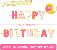 Pre-Strung Happy Birthday Banner - Roseo Pink - image 2