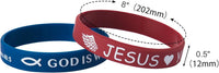Bible Verse Bracelets – 80 Pcs Bulk Jesus Silicone Wristbands – Fun for Kids & Family - Dark Color - image 3