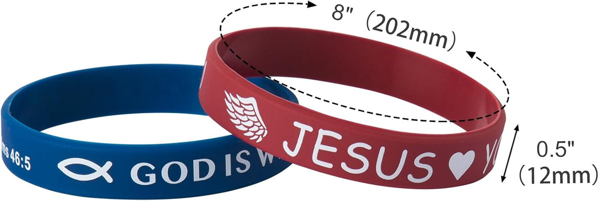 Bible Verse Bracelets – 80 Pcs Bulk Jesus Silicone Wristbands – Fun for Kids & Family - Dark Color - image 3