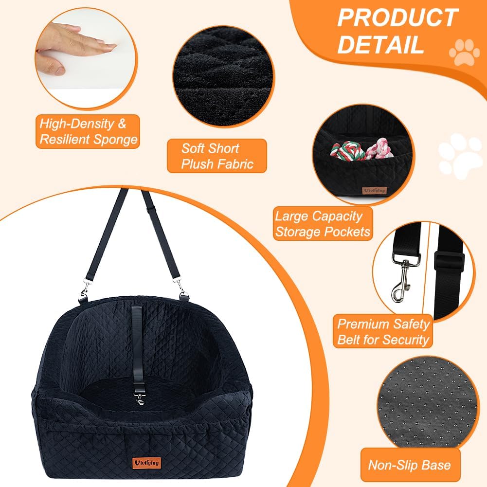 Vivifying Dog Car Seat for Small Dogs - Black - image 3