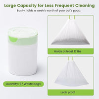 67 Count Cat Litter Bags for Pet Pura MAX Self-Cleaning Litter Box, Drawstring Kitty Liners for Automatic Waste Drawer Bin, Disposable Replacement Poop Trash Bag, Durable Leak-proof - 21 * 15.7 "