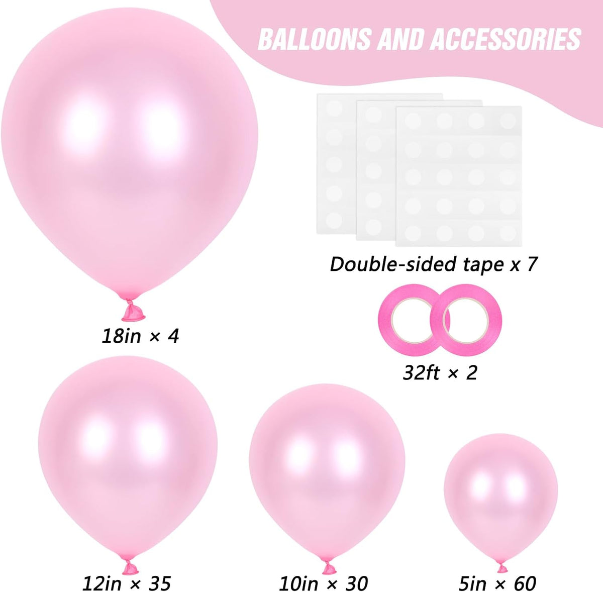 RUBFAC Gold Balloons Different Sizes Chrome Gold Balloon Arch Kit - Pearl Pink - image 2