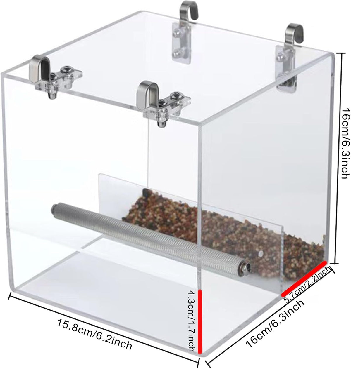 No Mess Bird Feeder for Cage - L: 6.2" x 6.3" x 6.3" - image 2