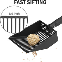 PUPTECK Metal Cat Litter Scoop Adjustable Long Handle Stainless Steel – Daily Care for Cats - 21"-40"(Adjust by rotating) - image 3