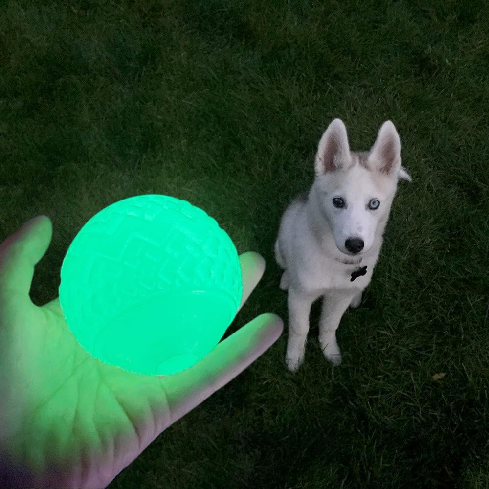 Feixun Dog Glow Ball Toy, Dog Toy Ball Glow in the Dark - image 2
