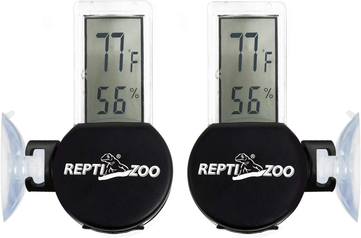 REPTI ZOO 2 Pack Reptile Terrarium Thermometer Hygrometer Digital - image 3
