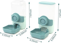 Automatic Gravity Pet Feeder Water Dispenser with Adjustable Hanging Hook - Large Capacity for Small/Medium Animals (Guinea Pigs, Cats, Rabbits, Hedgehogs, Ferrets) (Blue)