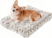Large Dog Crate Bed Mat, Washable Plush Pad for Large Breeds – Essentials for Dogs - Brown / 35.0"L x 23.0"W x 3.5"Th