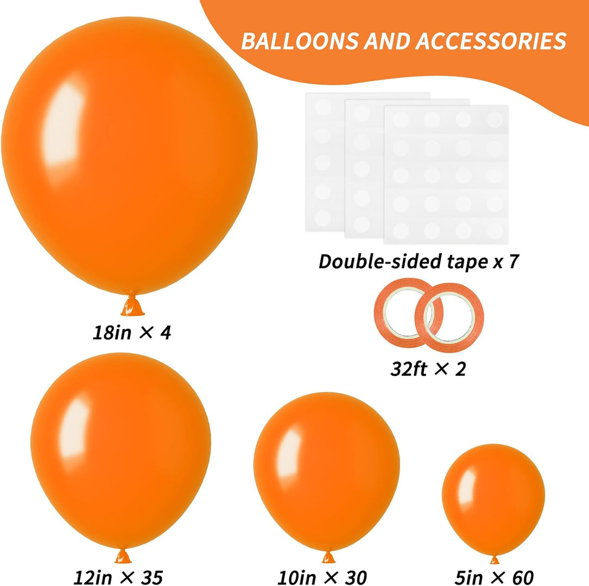 RUBFAC Gold Balloons Different Sizes Chrome Gold Balloon Arch Kit - Orange - image 2