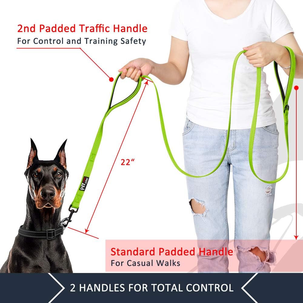 Plutus Pet Double Handle Dog Leash, for Medium Large Dogs - 6 FT / Green - image 2