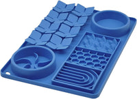 Slow Feeder Bowl, Silicone Lick Mat with Suction Cups for Dog Cat, Snuffle Mat for Pet Smell - Blue / Honeycomb 4in1