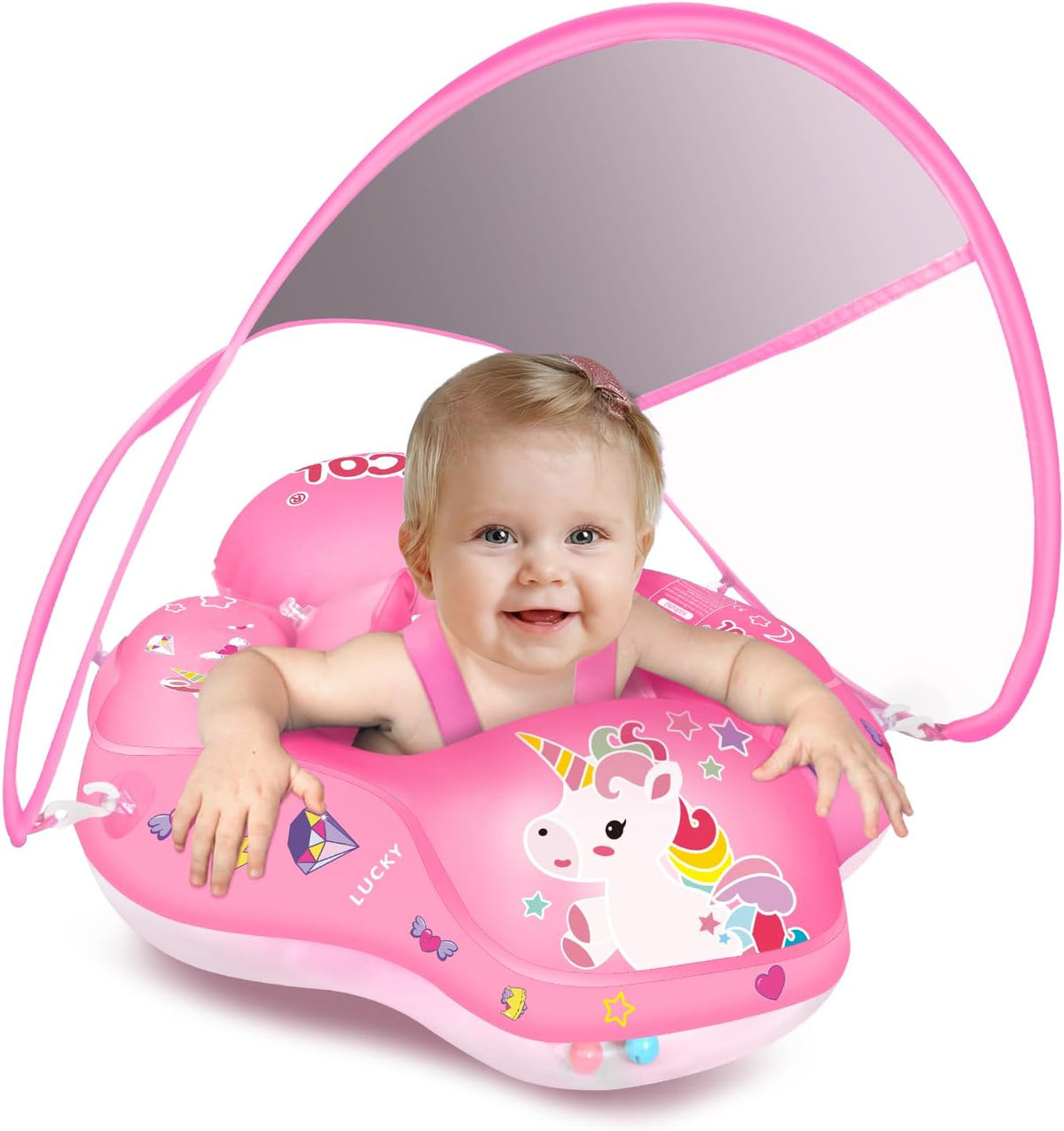 Baby Pool Float with Canopy UPF50+ - Unicorn update / Large
