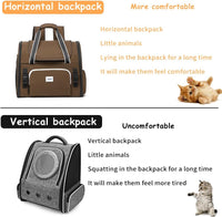 Pet Backpack Carrier for Small Dogs Medium Cats, Puppies - dark brown / 16.5"L x 10.0"W x 15.5"H - image 4