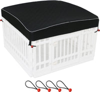 Dog Playpen Cover Sun/Rain Proof Top - 36 inch 4 panel black