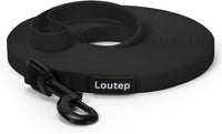 Waterproof Long Line Dog Training Leash, PVC-Coated - Black / 30ft