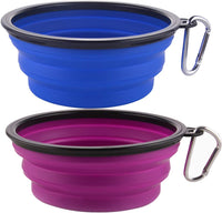 Large Collapsible Dog Bowls - Large,34oz / 34oz-Blue&Purple