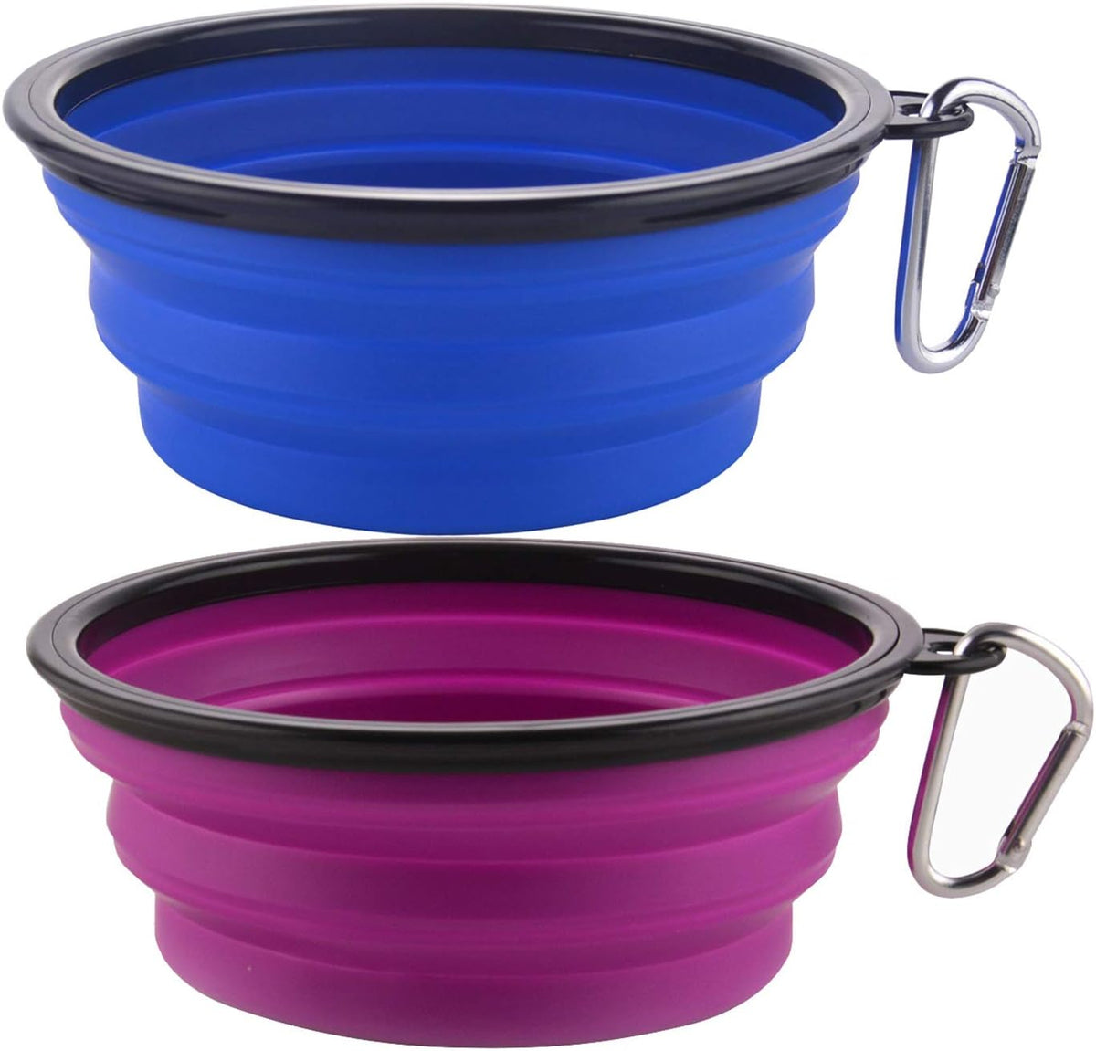 Large Collapsible Dog Bowls - Large,34oz / 34oz-Blue&Purple