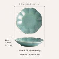 Mecaikru Ceramic Cat Food Bowls - seafoam blue / 5.5in / cloud pearl - image 4