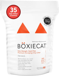 Boxie Premium Unscented Clumping Cat Litter 30+ Day Odor Control – Daily Care for Cats - Extra Strength / 16 lb