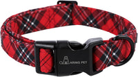 ARING PET Fall Dog Collars - Large / Christmas Black Red Plaid