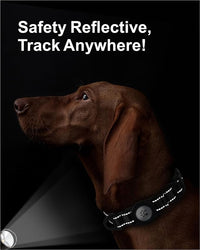 TagME Airtag Dog Collar,Waterproof Reflective Pet Collar with Airtag Holder,Soft Padded and Double D-Rings for Large Dogs,Black