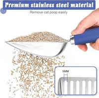Cat Litter Scoop -Stainless Steel Metal Cat Litter Scoop-Sturdy Mesh Scooper - Mesh Shovel-Easy to Clean - Suitable for Cat Litter Box -Navy Blue