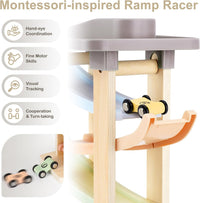 Joyreal Montessori Toddler Toys for 1 2 3 Year Old Wooden Car Ramp - 4 Levels - image 4