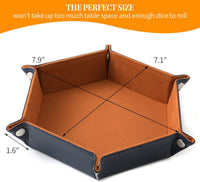 Grajar 2 Pcs Portable Folding Dice Rolling Tray Set for RPG DND Table - Navy Blue and Camel - image 2