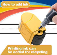 Handwriting Lines Stamp Roller Self-Inking Line Rolling Stamps - Red+yellow - image 3