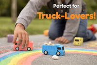 Isle of Whimsy dump truck sidewalk chalk, 14 jumbo truck-shaped pieces in 7 colors - view 3