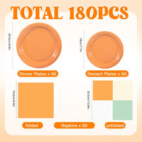 yunhuatdm 180 piece cute ghost Halloween plates and napkins set, black and white - view 17