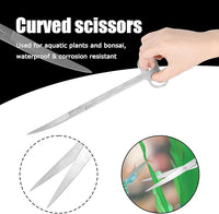Aquarium Aquascaping Tool Stainless Steel Aquascape Tools Kit 4 in 1 Anti-Rust Fish Tank Starter Kit with Tweezers Scissors Spatula for Aquarium Plants (Silver)