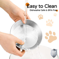 Elevated Cat Bowls, Wide Stainless Steel Cat Food Bowls with Metal Stand Whisker Stress-Free - Plate and Bowl Set - image 4