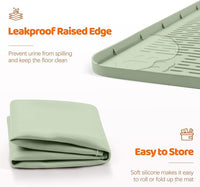 Pee Pads for Dogs, 40" x 28" Extra Large Reusable Dog Silicone Mat for Floor Protector, Washable Non-Slip Dog Training Pads for Potty Training (Green)