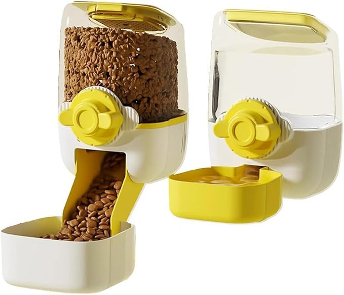 Pet Hanging Automatic Feeders Drinking Bowls，Gravity Rabbit Feeder and Water Set，Cage Cat Food Bowl Feeding Station for Puppy Kitten Chinchilla Hedgehog Guinea Pig Ferret (Green-Water)