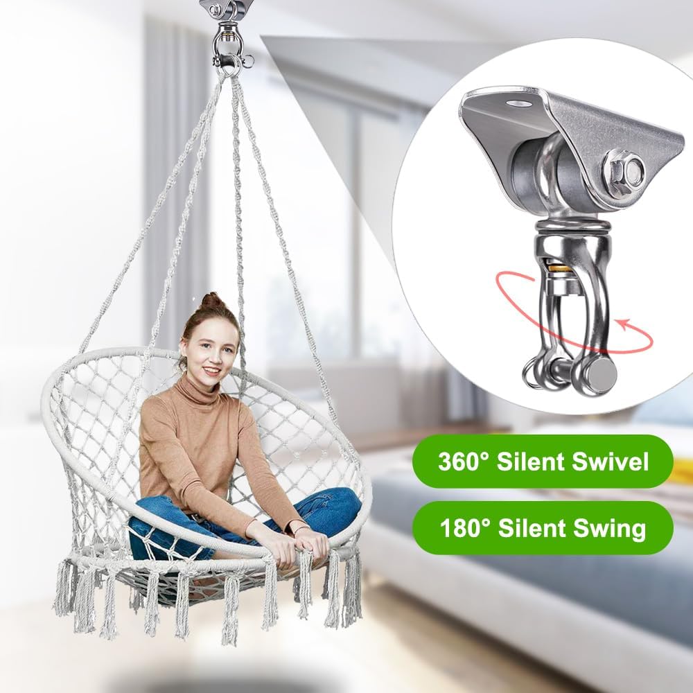 SELEWARE Silent Bearing Swivel Swing Hanger Stainless Steel Swing - C: 360° Bearing Swing Hanger ( 2 Pack ) - image 4
