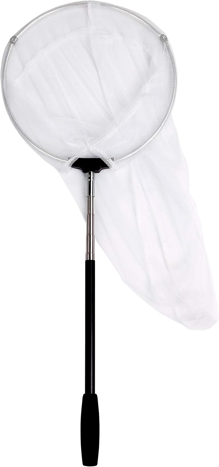 RESTCLOUD Insect and Butterfly Net with 12" Ring, 24" Net Depth - 10" Ring, 48" Handle