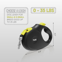 TUG Monochrome 360° Tangle-Free Retractable Dog Leash - Black/Yellow / Small, 16 ft - image 2
