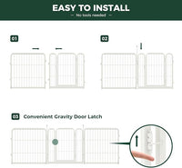 FXW Rollick Unleashed Dog Playpen for Indoor, Yard, RV Camping, 32 inch 32 Panels for Small and Medium Dogs, White│Patented