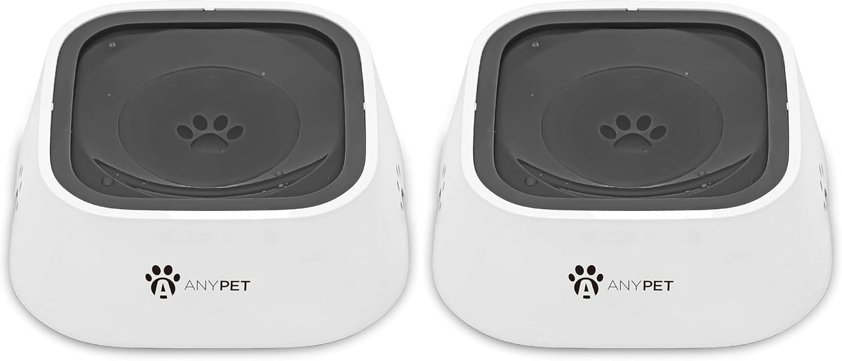 No-Spill Dog Water Bowl, Anti-Splash Pet Slow Drinking Water Feeder, Spill Proof Travel Bowls - 1 Count (Pack of 2)