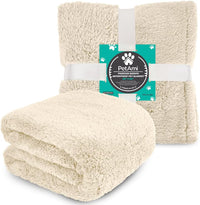 PetAmi Fluffy Sherpa Waterproof Dog Blanket for Small Pet Cat - Beige / Queen (90x90) - image 4