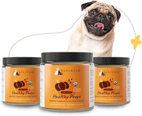 kin+kind Organic Fiber for Dogs&Cats - Pumpkin Boost for Healthy Poops - Digestive Health - Flax Seed, Ginger, Turmeric and Coconut - Made in USA - Bundle (3 x 8 oz)