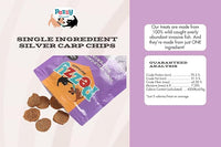 Silver Carp Chips Dog & Cat Treats | Single Ingredient | Wild Caught | Made w/Invasive Fish | Grain Free | High Protein + Low Fat | Hypoallergenic | Compostable Packaging | Made in The USA